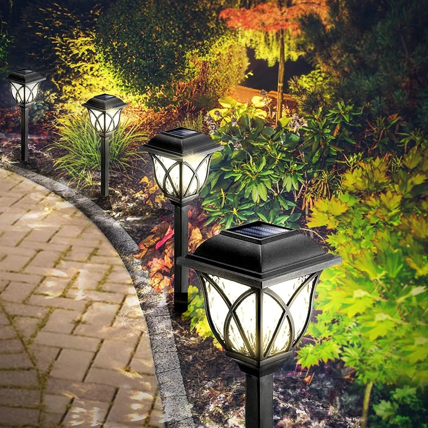 Solar Garden Lawn Lights - 2pcs Waterproof LED Path Lights for Outdoor Walkway & Landscape