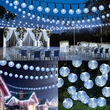 Solar String Lights - 20/100 LED Crystal Globe Fairy Lights for Outdoor Garden & Patio