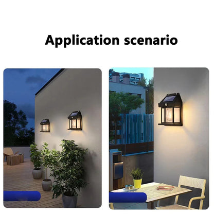 Solar Wall Light with Motion Sensor - Waterproof LED Garden Lamp