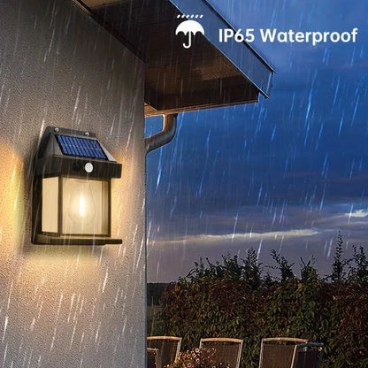 Solar Wall Light with Motion Sensor - Waterproof LED Garden Lamp