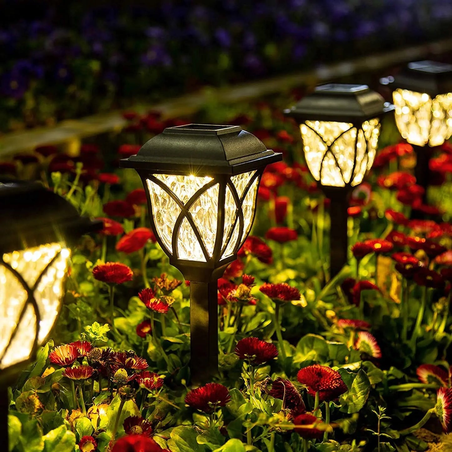 Solar Garden Lawn Lights - 2pcs Waterproof LED Path Lights for Outdoor Walkway & Landscape