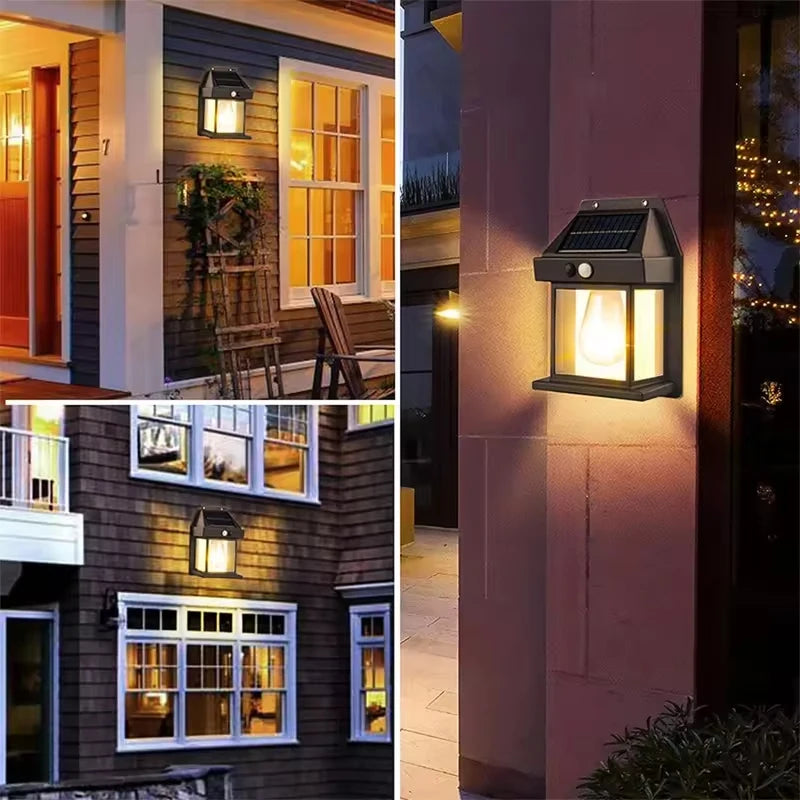 Solar Wall Light with Motion Sensor - Waterproof LED Garden Lamp