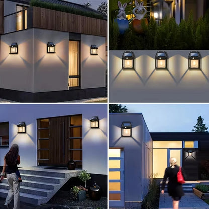 Solar Wall Light with Motion Sensor - Waterproof LED Garden Lamp
