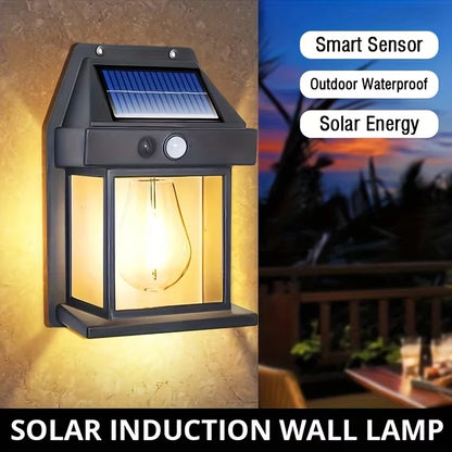 Solar Wall Light with Motion Sensor - Waterproof LED Garden Lamp