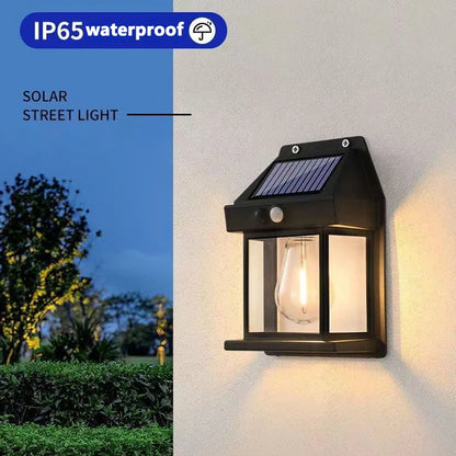 Solar Wall Light with Motion Sensor - Waterproof LED Garden Lamp
