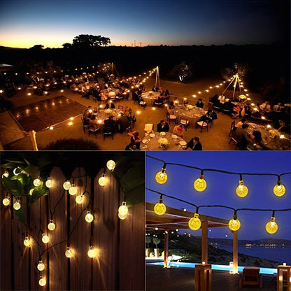 Solar String Lights - 20/100 LED Crystal Globe Fairy Lights for Outdoor Garden & Patio