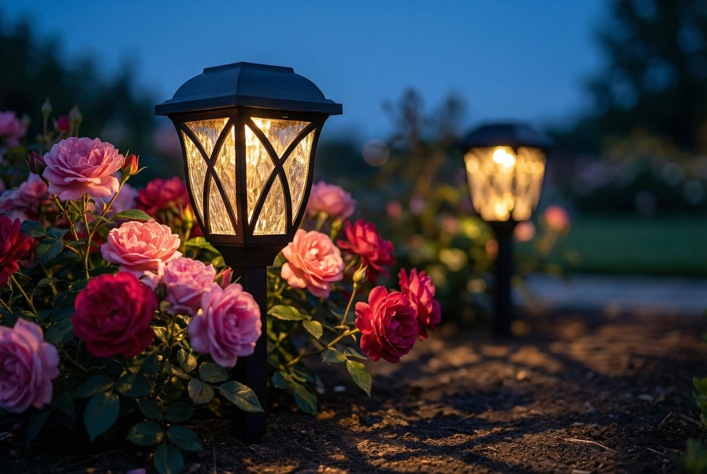 Solar Garden Lawn Lights - 2pcs Waterproof LED Path Lights for Outdoor Walkway & Landscape